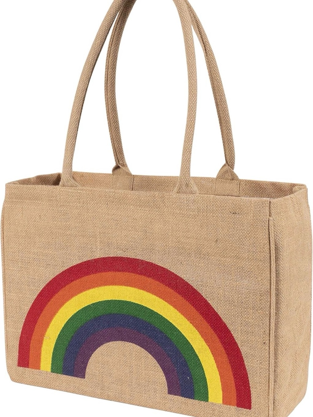 brand new Jute Rainbow Tote Bag market beach large bag women summer kaf home